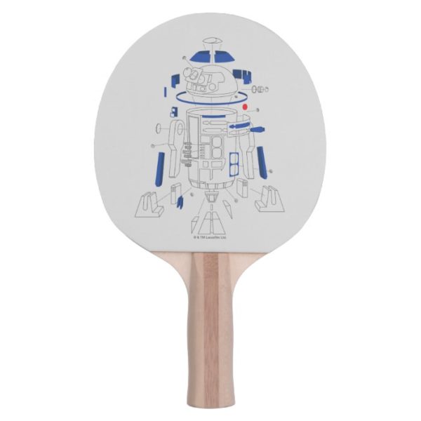 R2-D2 Exploded View Drawing Ping Pong Paddle