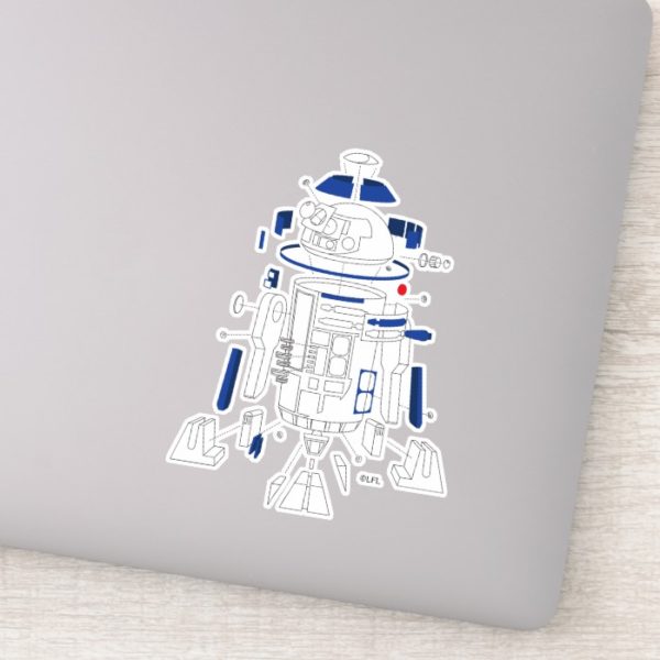 R2-D2 Exploded View Drawing Sticker
