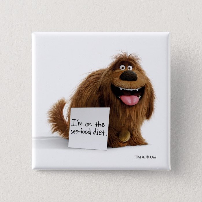 Secret Life of Pets | Duke See-Food Diet Button