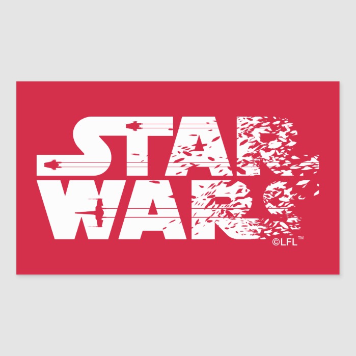 White Star Wars Logo Rectangular Sticker Custom Fan Art