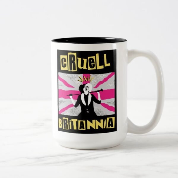 Cruella | Cruell Britannia Flag Pop Art Two-Tone Coffee Mug