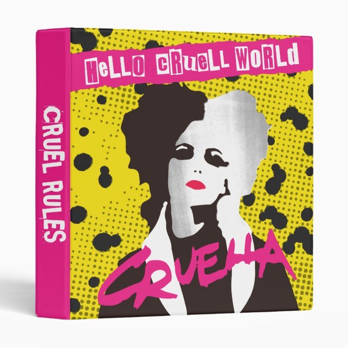 Cruella | Hello Cruell World Ransom Stencil Art 3 Ring Binder