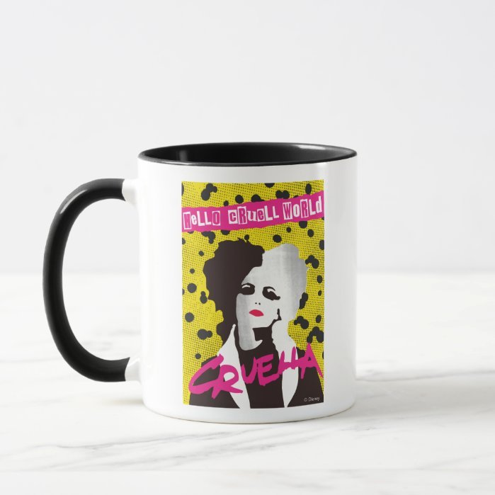 Cruella | Hello Cruell World Ransom Stencil Art Mug