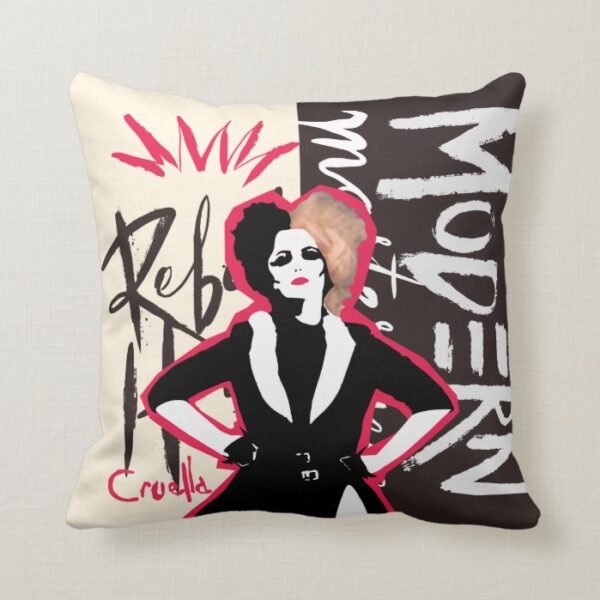 Cruella | Rebel Heart - Modern Masterpiece Throw Pillow